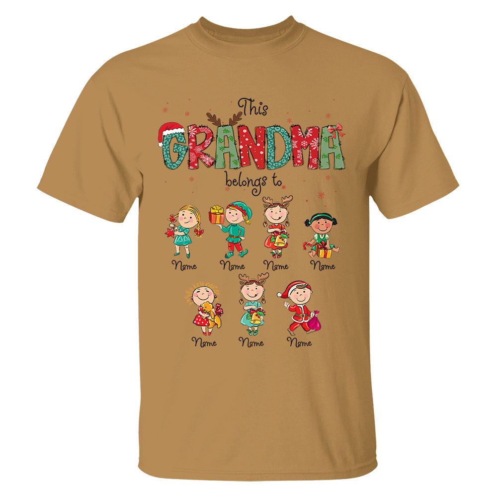 This Grandma Belongs To Christmas Shirt, Family Christmas Shirt, Custom Shirt For Nana Mama Family