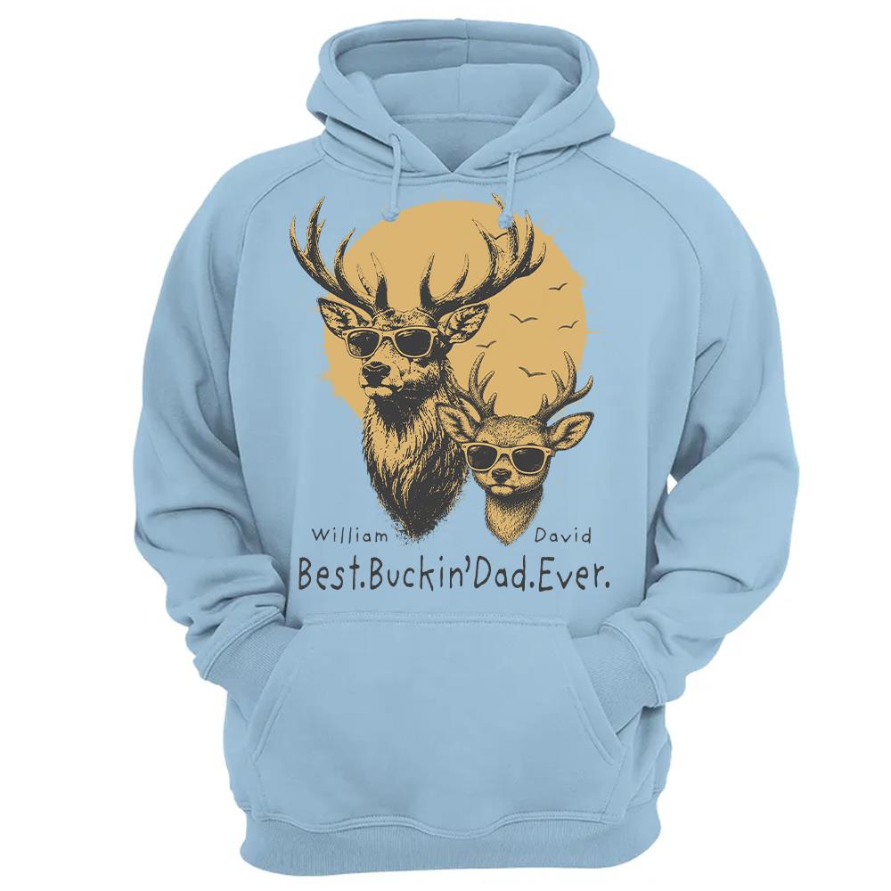 Personalized Best Buckin' Dad Ever T-Shirt Father Day Gifts for Dad Funny Papa Tshirt Cool Daddy Hunting Tee Vr2 Hv01