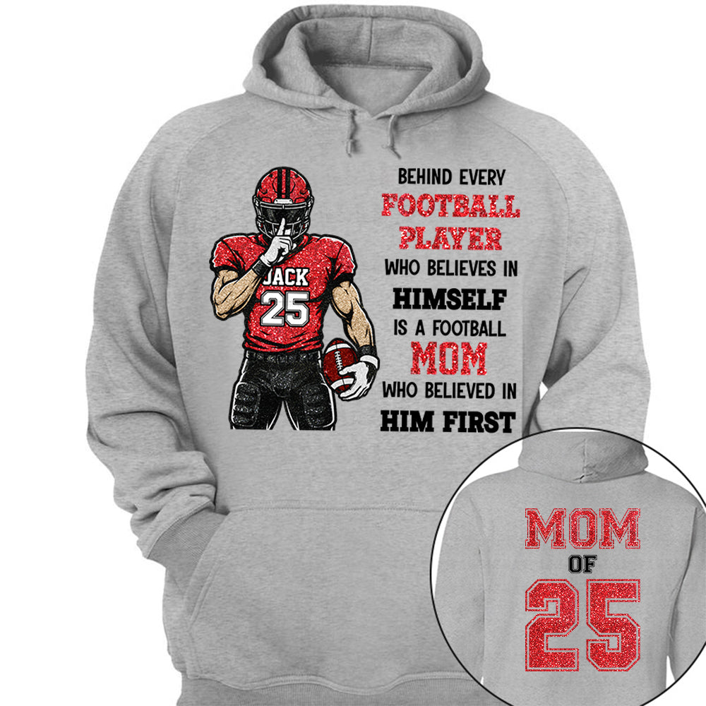 Behind Every Football Player Shirt Gift For Her Him Sports Mom L0411 VH01