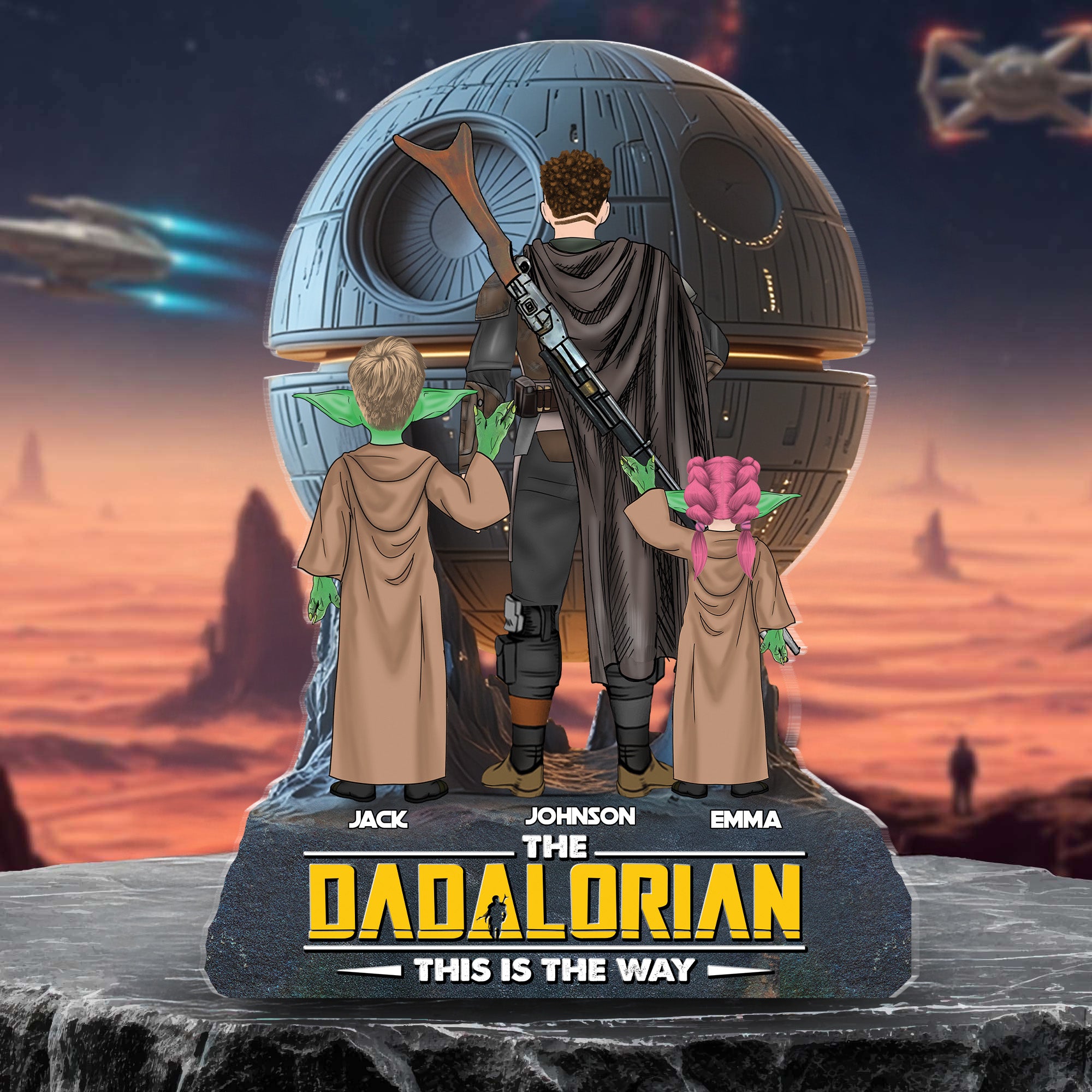 The Dadalorian This Is The Way - Personalized Acrylic Block Plaque, Father's Day Gift for Dad Tu20
