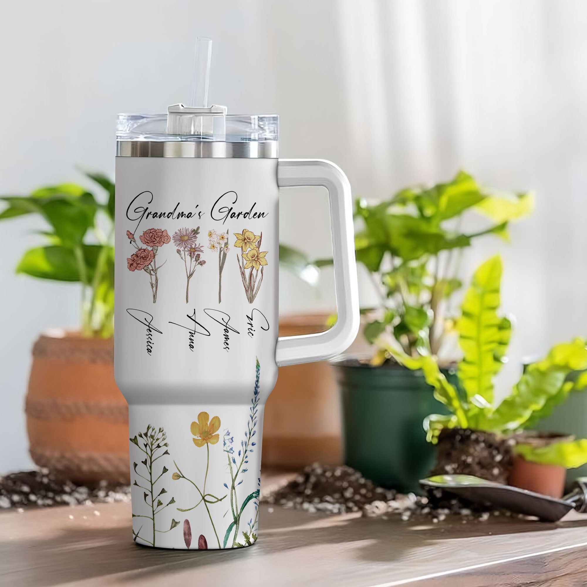 Mother's Day - Custom Grandma's Garden Birth Month Flower Tumbler