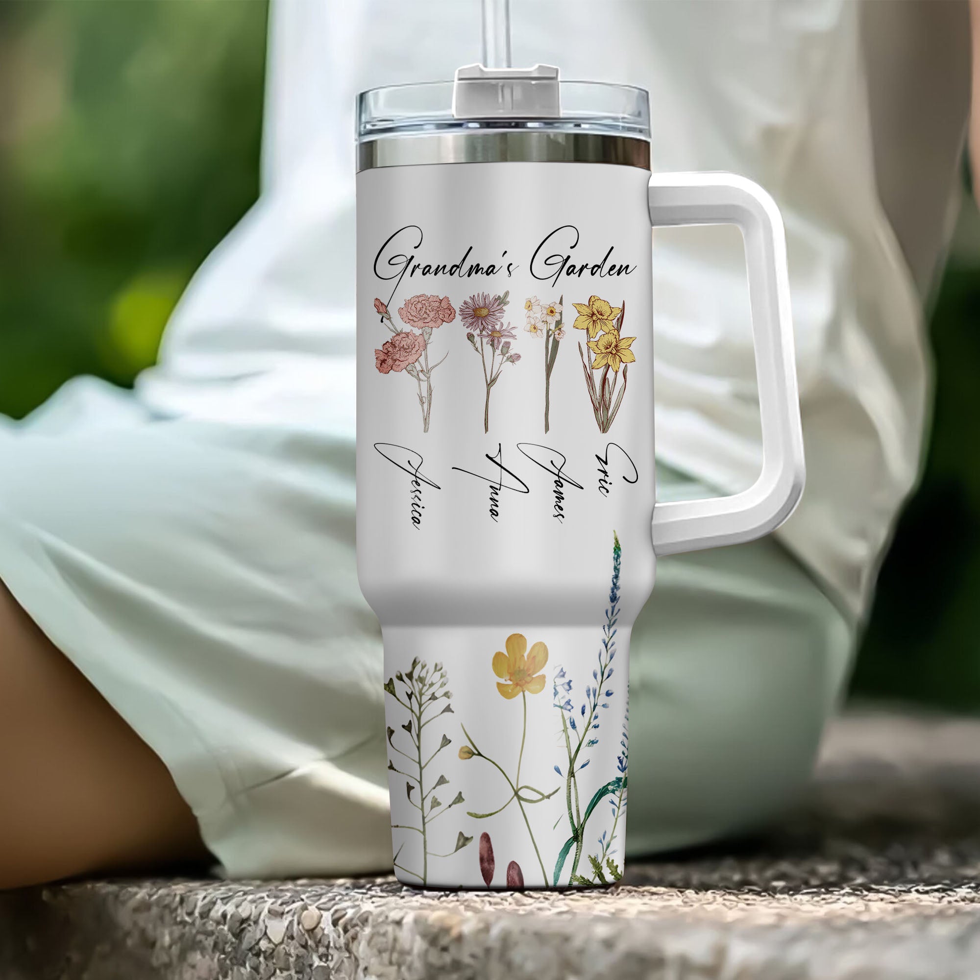 Mother's Day - Custom Grandma's Garden Birth Month Flower Tumbler