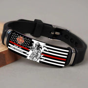 Personalized Bracelet For Firefighter, Custom Logo Name Number Bracelet, Gift For Firefighter T1807 Do99