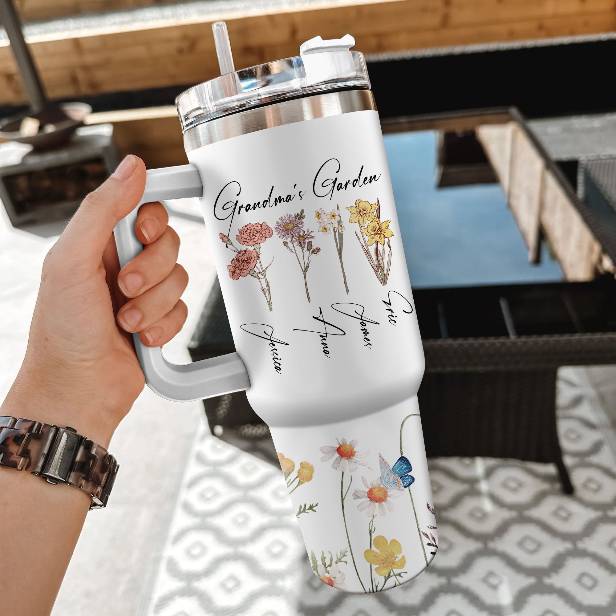 Mother's Day - Custom Grandma's Garden Birth Month Flower Tumbler