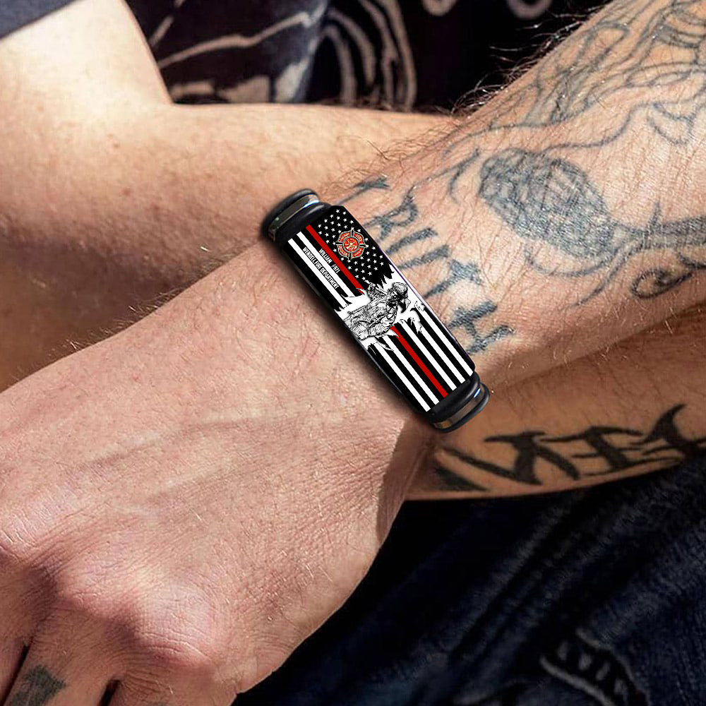 Personalized Bracelet For Firefighter, Custom Logo Name Number Bracelet, Gift For Firefighter T1807 Do99