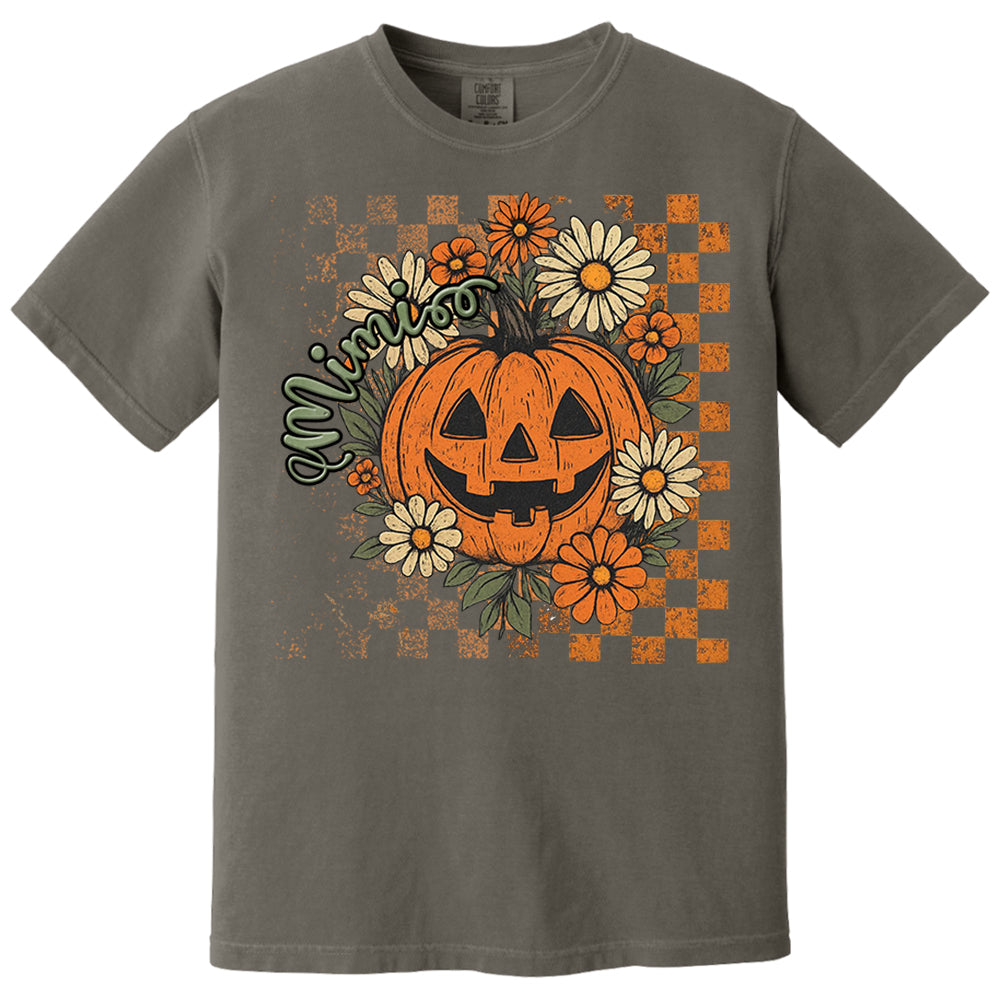 Personalized Mimi Retro Floral Pumpkin Shirts, Custom Halloween Gift for Grandma With Grandkids' Names Vr2 Nh00