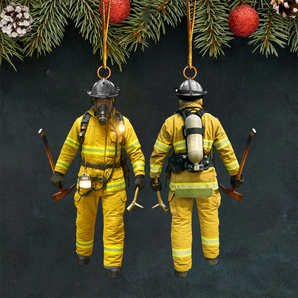Custom Ornament Gift For Firefighter - Personalized Gifts For Fireman - Firefighters On Duty Ornament New Nh00