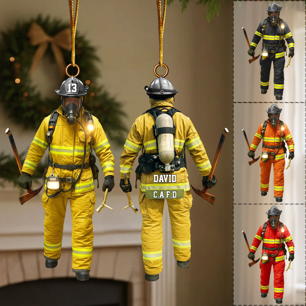 Custom Ornament Gift For Firefighter - Personalized Gifts For Fireman - Firefighters On Duty Ornament New Nh00