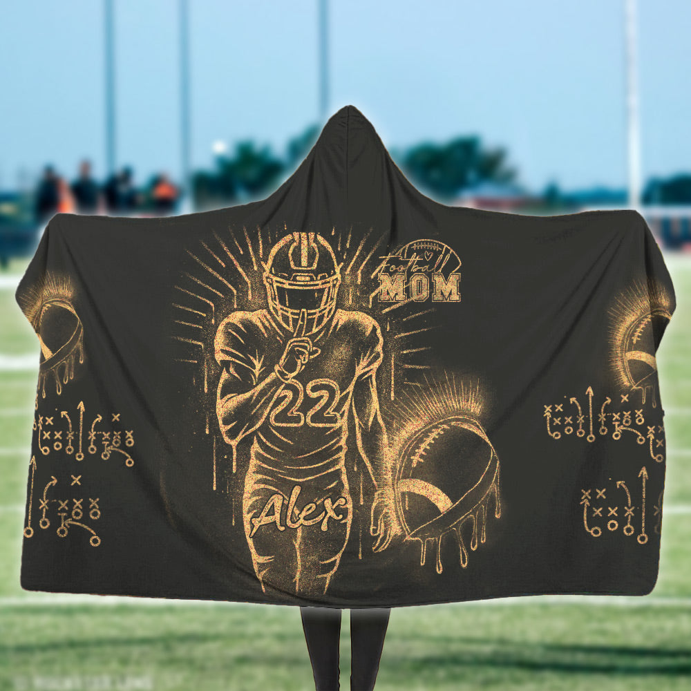 Personalized Bleach Style Football Player Wearable Blanket Hoodie Vrs2 A2110