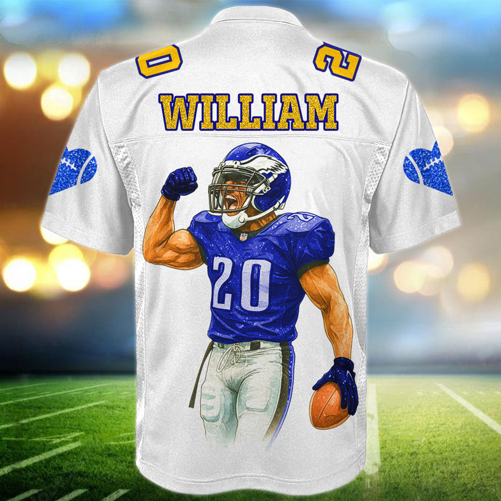 That's My Boy - Personalized Football Jersey Custom Photo Football Lovers Family NA04 Li29