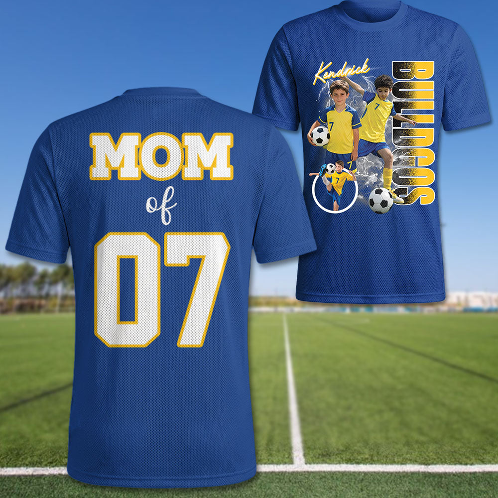 Custom Photo Soccer Player Soccer Jersey - Personalized Team Name School Name Bootleg Jersey A2110 Pt99