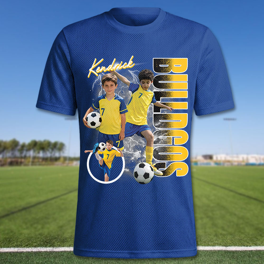 Custom Photo Soccer Player Soccer Jersey - Personalized Team Name School Name Bootleg Jersey A2110 Pt99