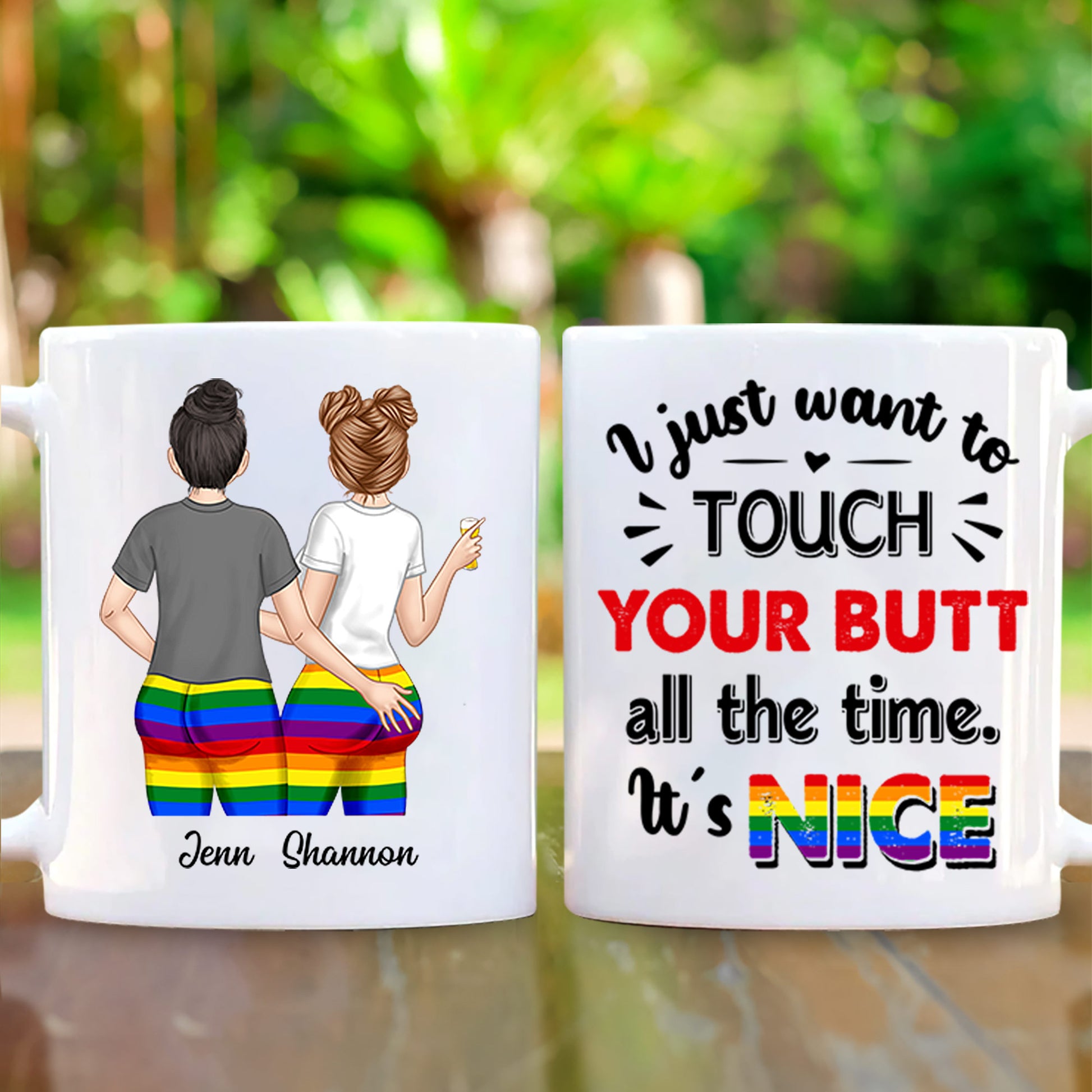 I Just Want To Touch Custom Mugs Gift For Lesbian Couple VH01