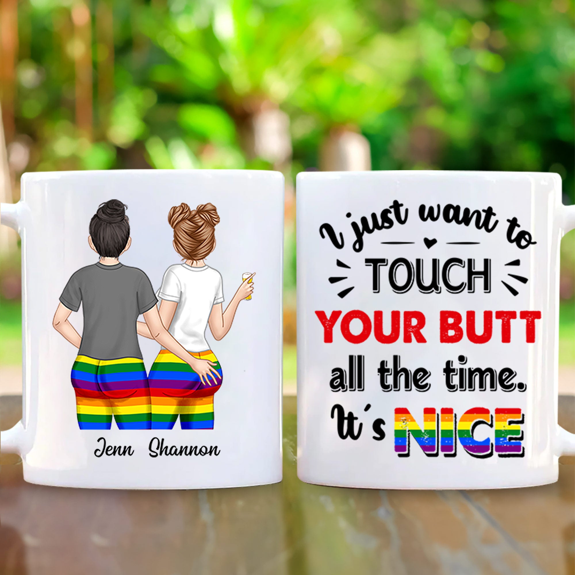 I Just Want To Touch Custom Mugs Gift For Lesbian Couple VH01