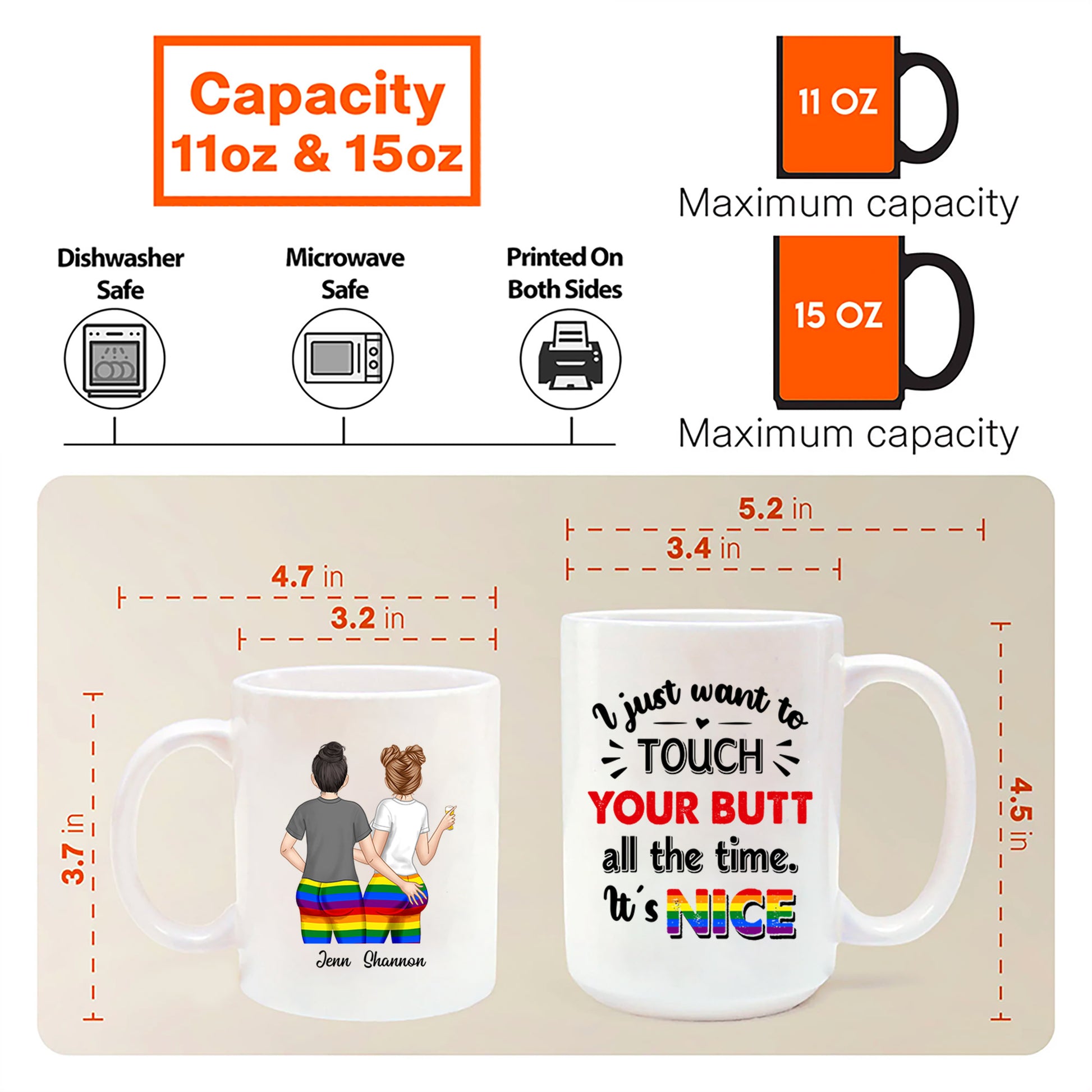 I Just Want To Touch Custom Mugs Gift For Lesbian Couple VH01