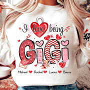 I Love Being Grandma - Personalized Grandma Shirt For Mimi Nana Mom - Custom Kid Names NA04 Tu20