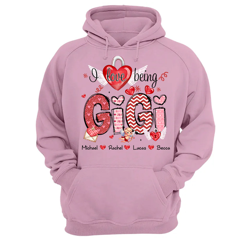 I Love Being Grandma - Personalized Grandma Shirt For Mimi Nana Mom - Custom Kid Names NA04 Tu20
