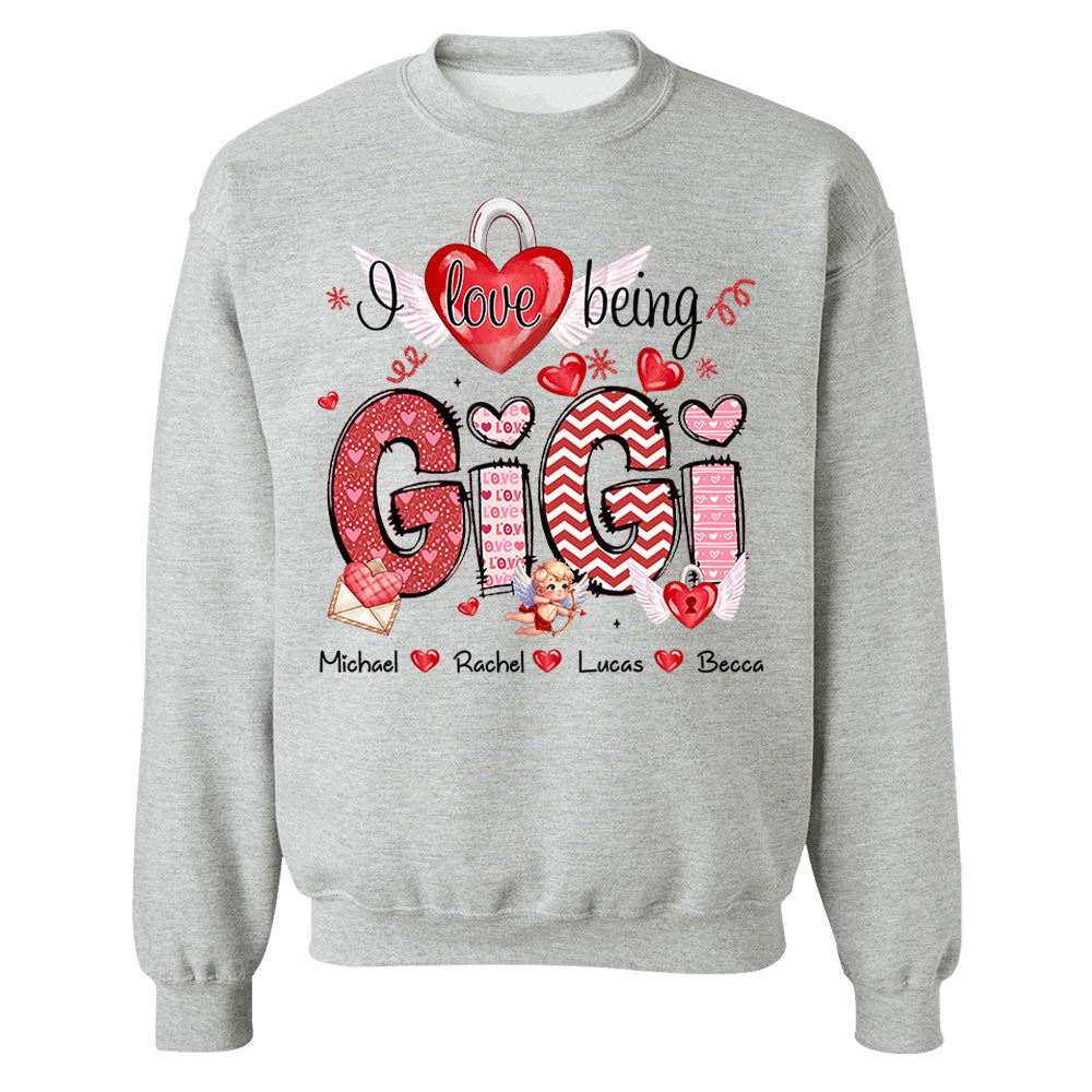 I Love Being Grandma - Personalized Grandma Shirt For Mimi Nana Mom - Custom Kid Names NA04 Tu20