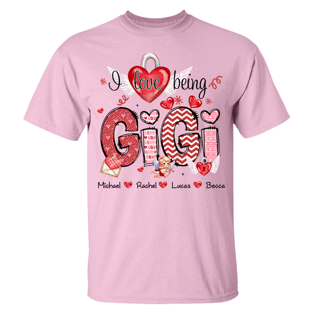 I Love Being Grandma - Personalized Grandma Shirt For Mimi Nana Mom - Custom Kid Names NA04 Tu20