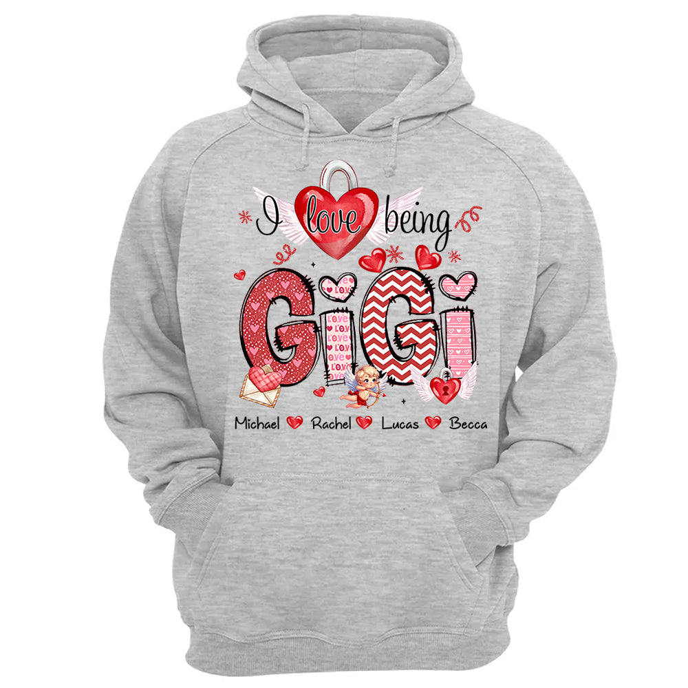 I Love Being Grandma - Personalized Grandma Shirt For Mimi Nana Mom - Custom Kid Names NA04 Tu20