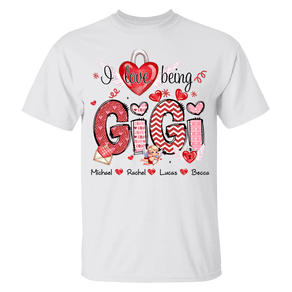 I Love Being Grandma - Personalized Grandma Shirt For Mimi Nana Mom - Custom Kid Names NA04 Tu20