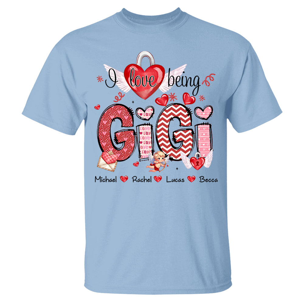 I Love Being Grandma - Personalized Grandma Shirt For Mimi Nana Mom - Custom Kid Names NA04 Tu20