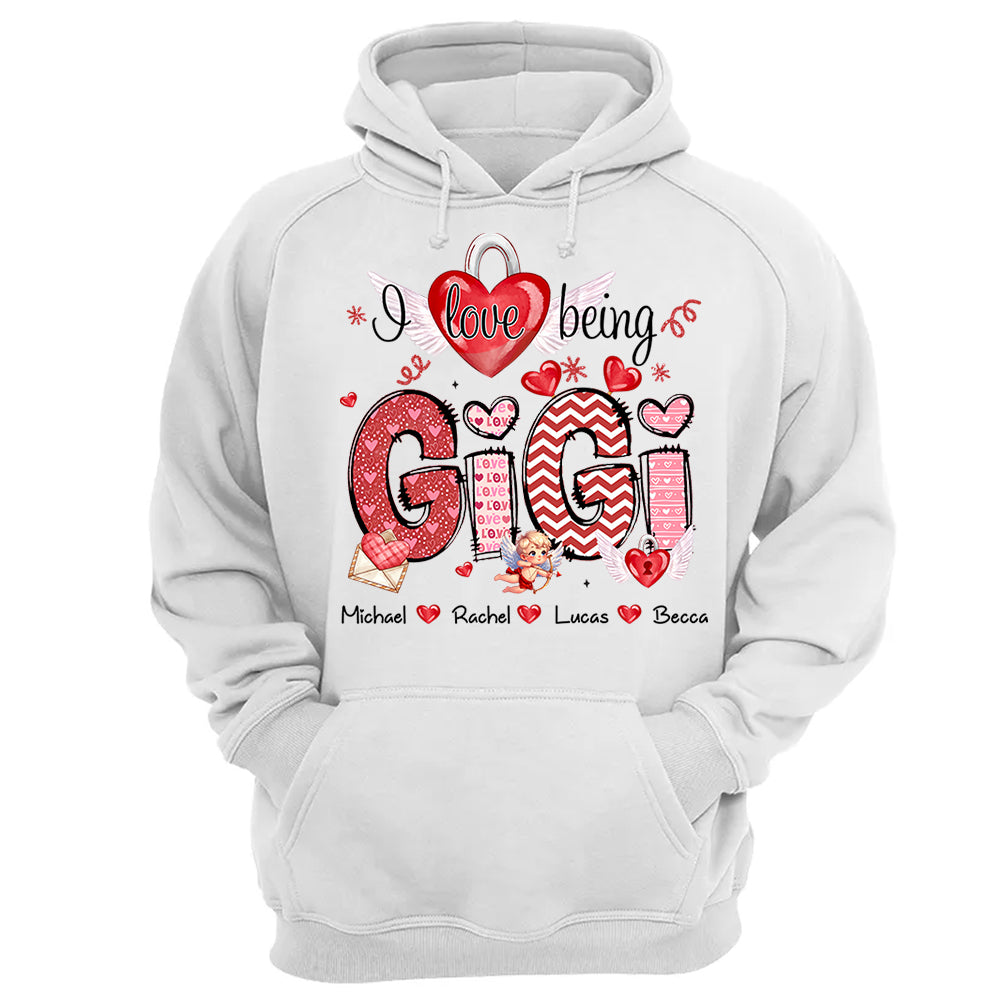 I Love Being Grandma - Personalized Grandma Shirt For Mimi Nana Mom - Custom Kid Names NA04 Tu20