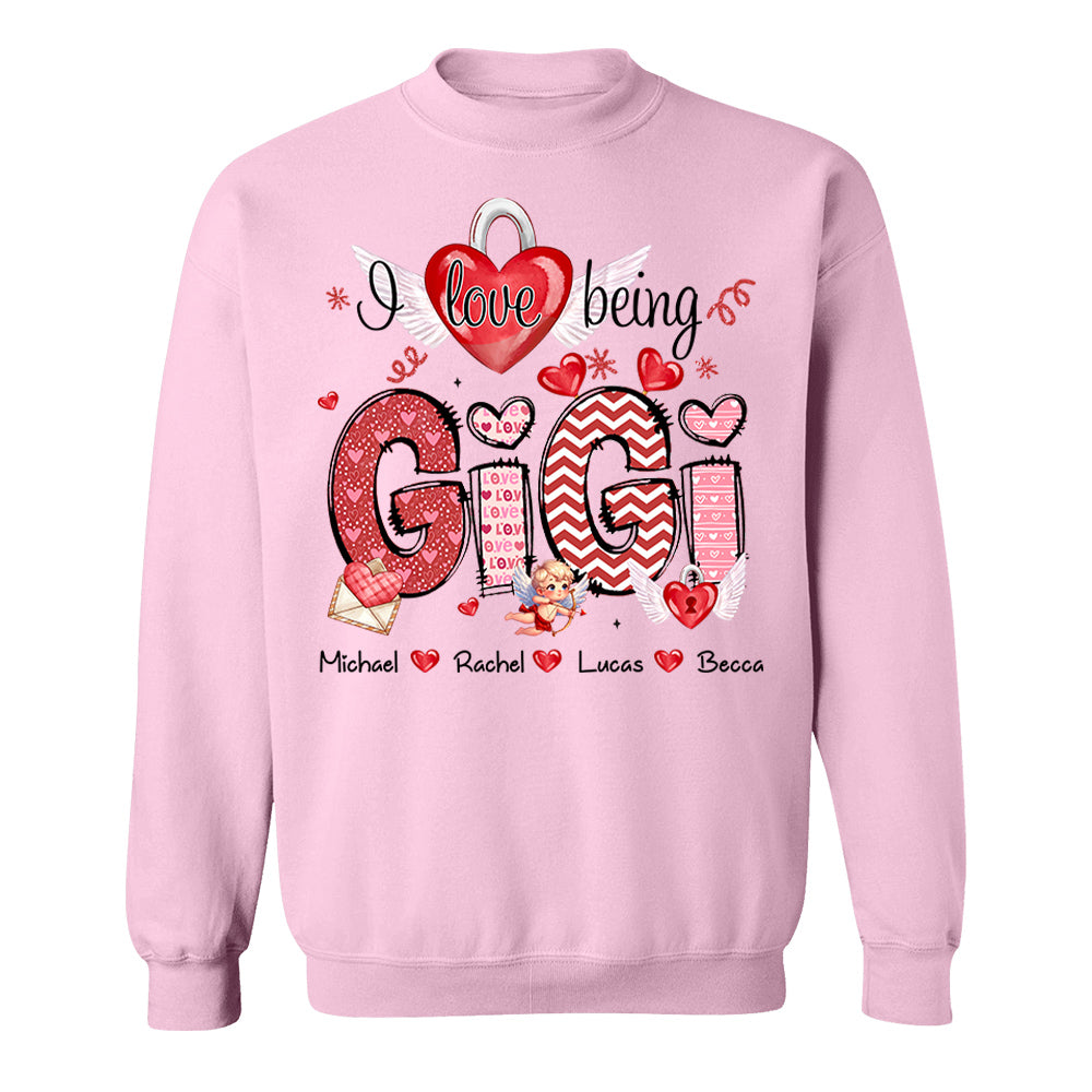 I Love Being Grandma - Personalized Grandma Shirt For Mimi Nana Mom - Custom Kid Names NA04 Tu20