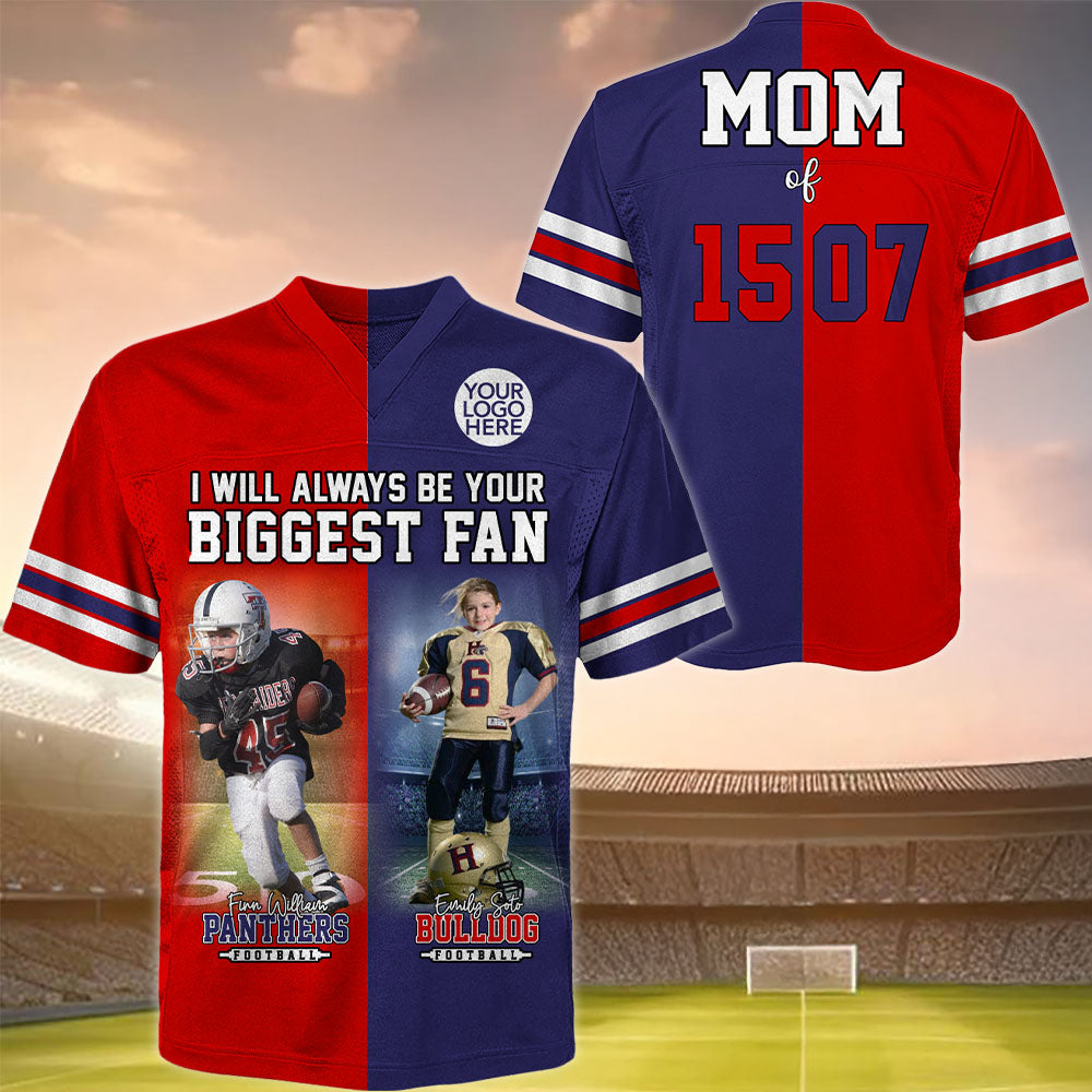 Custom Any Two Football Team, Personalized Team Name And Number Football Jersey, V-neck Short Sleeve Jersey Shirt, Football Jerseys Pt99