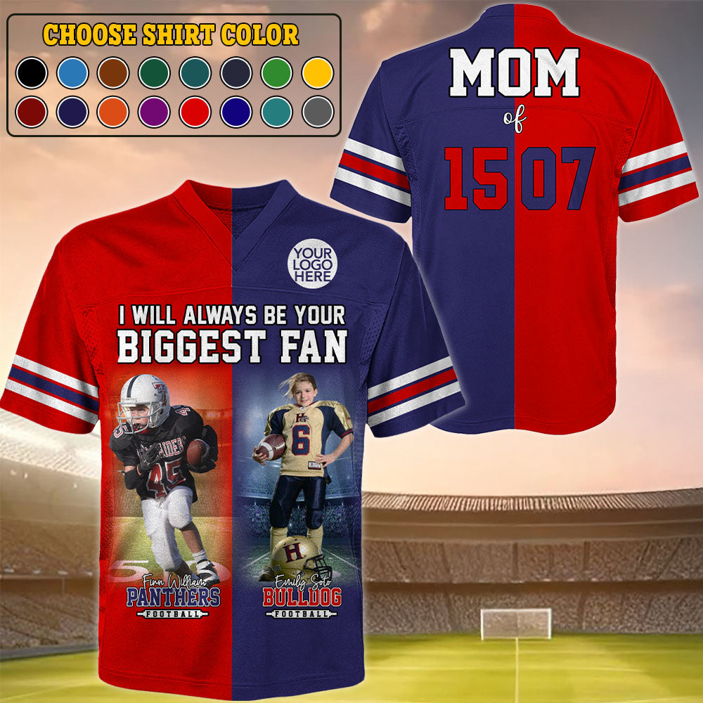 Custom Any Two Football Team, Personalized Team Name And Number Football Jersey, V-neck Short Sleeve Jersey Shirt, Football Jerseys Pt99