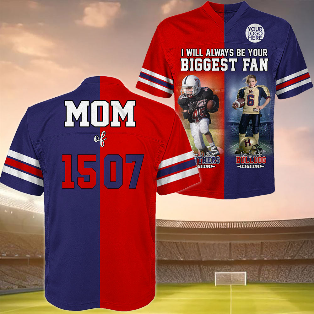 Custom Any Two Football Team, Personalized Team Name And Number Football Jersey, V-neck Short Sleeve Jersey Shirt, Football Jerseys Pt99
