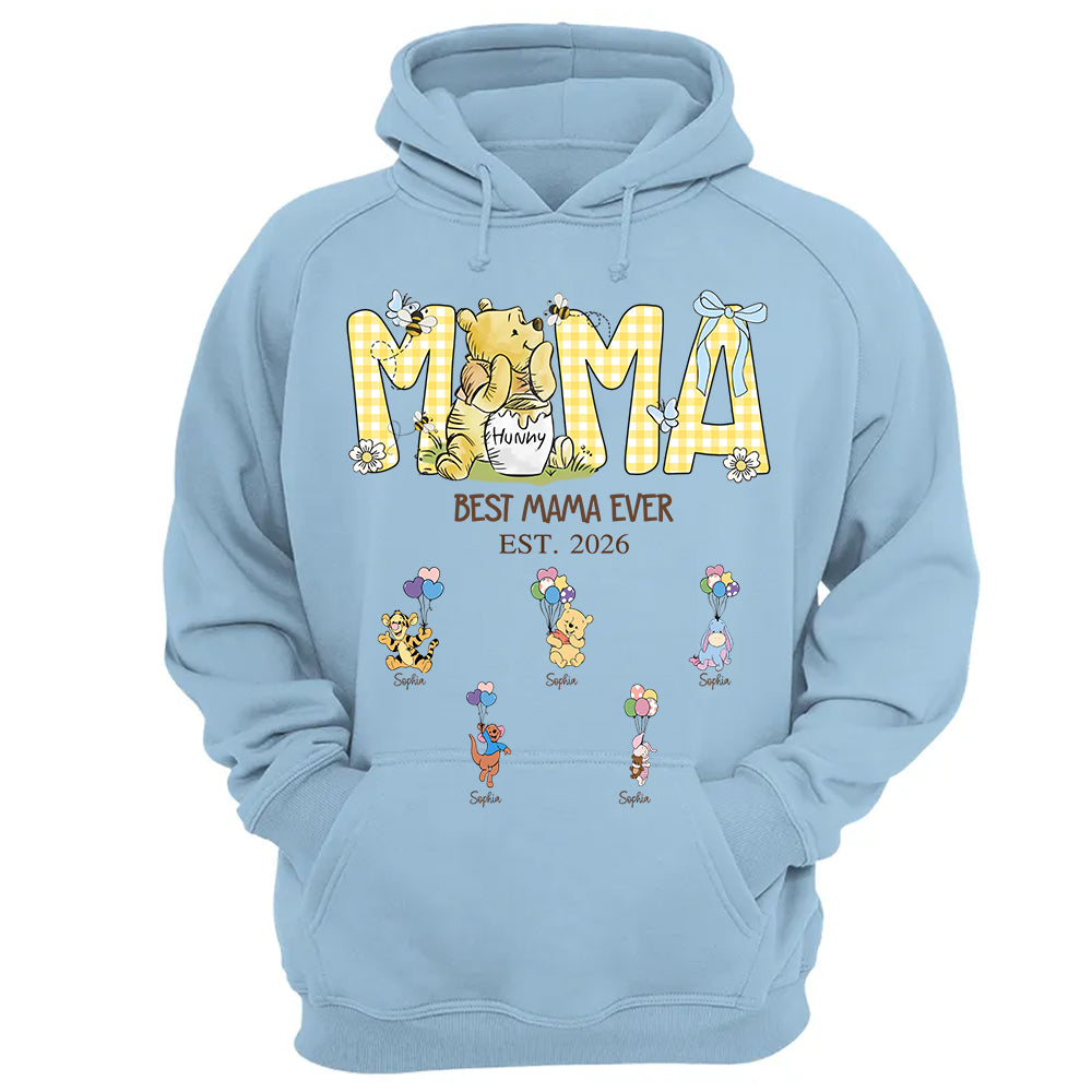 Mama Bear Best Mama Ever, Mama Est with Kids Name, Personalized Shirt Gift For Mom, Grandma, Custom Mother's Day Shirt Sweatshirt MI209