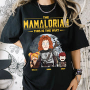 The Mamalorian - Personalized Shirt Gift For Dad Mom Custom Nickname With Kids Dark vr3