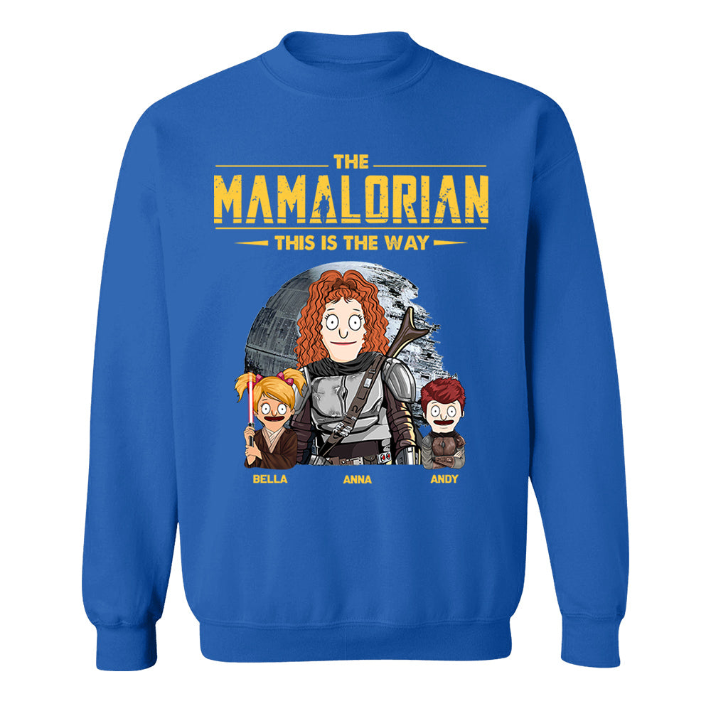 The Mamalorian - Personalized Shirt Gift For Dad Mom Custom Nickname With Kids Dark vr3