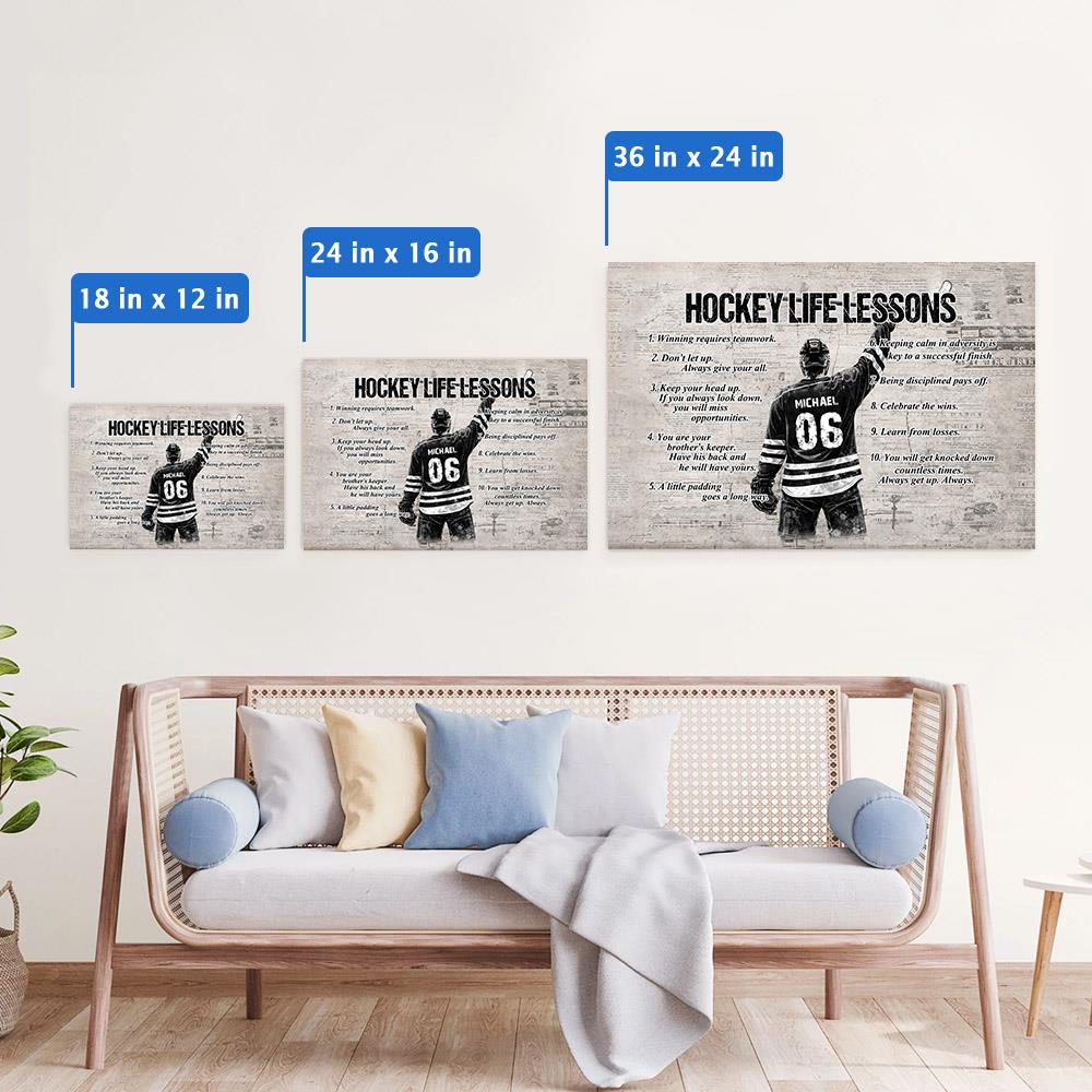 Personalized Hockey Life Lessons Poster - Gift For Hockey Lovers NA04