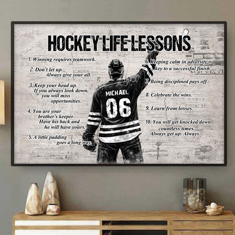 Personalized Hockey Life Lessons Poster - Gift For Hockey Lovers NA04