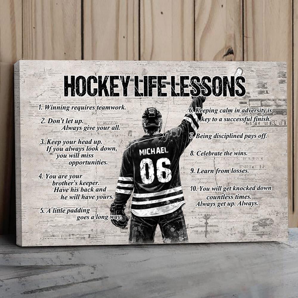 Personalized Hockey Life Lessons Poster - Gift For Hockey Lovers NA04