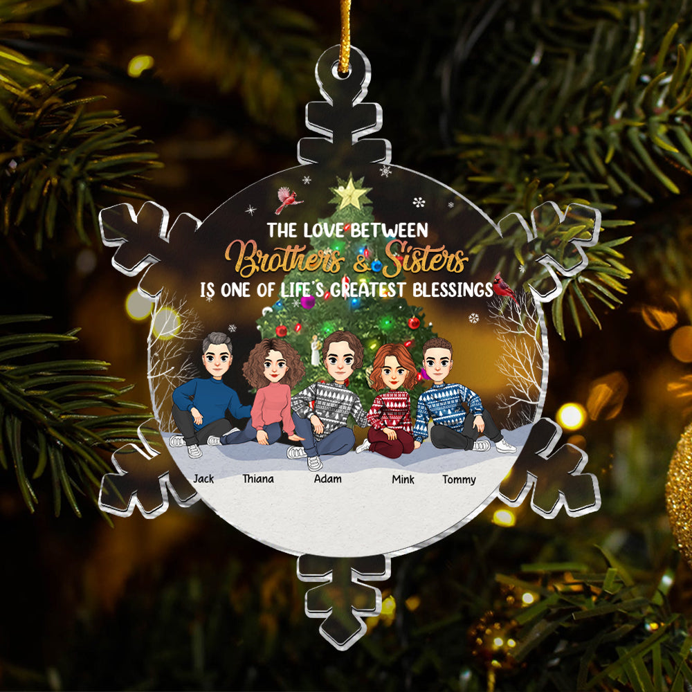Snowflakes The Greatest Gift Our Parents Gave Us Was Each Other - Personalized Acrylic Ornament Christmas Gift For Family Members Tu20