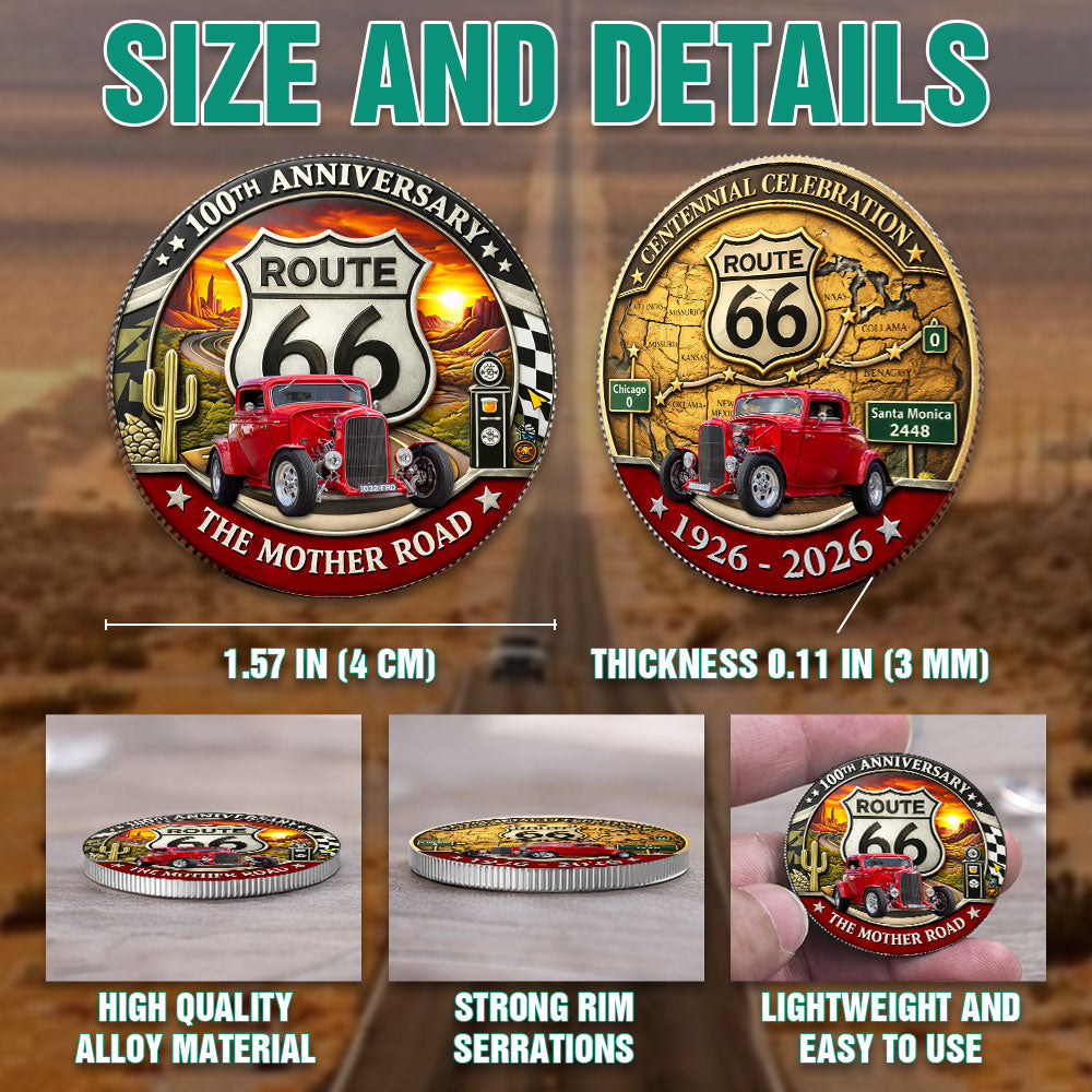 Celebrate 100 Years of Road Route 66 - Custom Hot Rod's Photo Commemorative Coin A2110