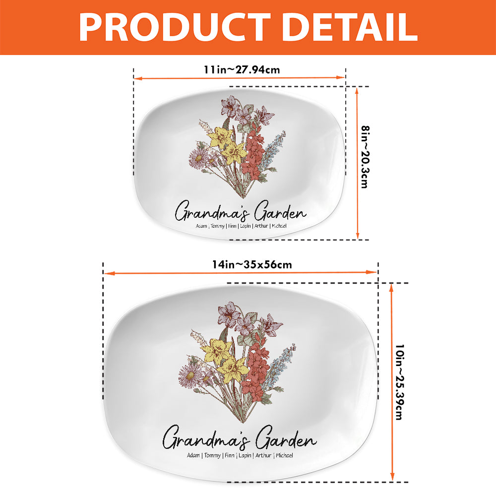 Personalized Grandma Garden Vintage Platter Gift For Grandma - Mother's Day Gift - Birthday Follower Platter