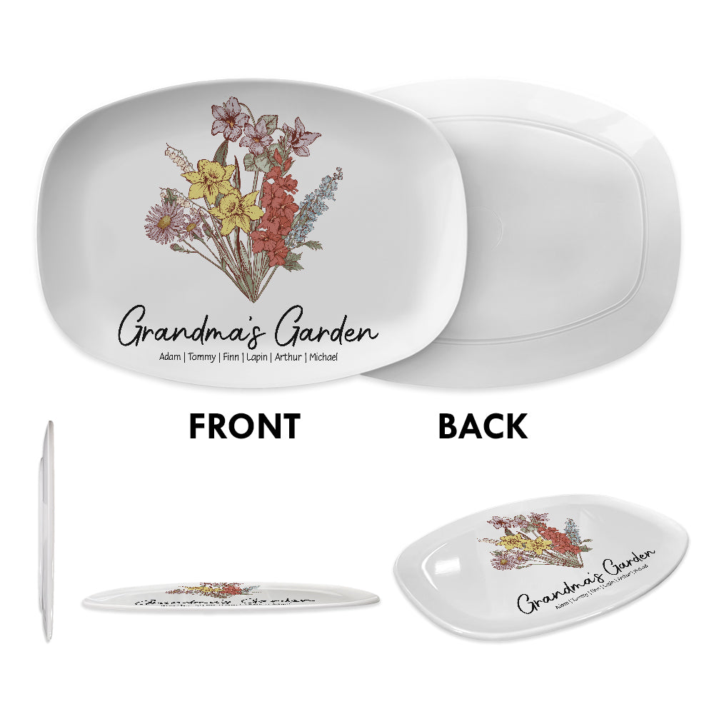 Personalized Grandma Garden Vintage Platter Gift For Grandma - Mother's Day Gift - Birthday Follower Platter