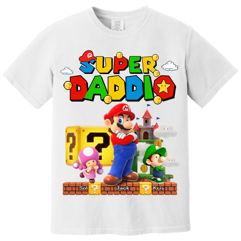 Best Dad Ever Super Daddio, Personalized Daddio Shirt Custom Kids Name, Gift For Dad, Gift For Father's Day Vr2 MI209 Hv01