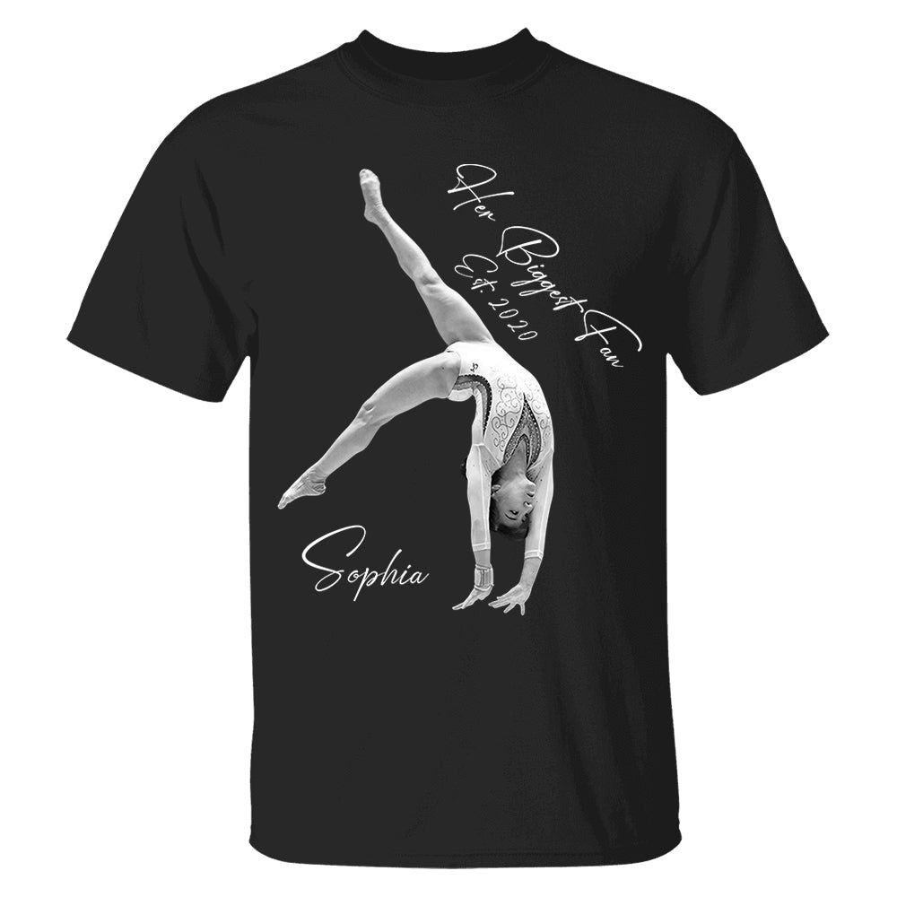 Her Biggest Fan - Washed Tee Retro Bootleg Shirt For Gymnast A2110