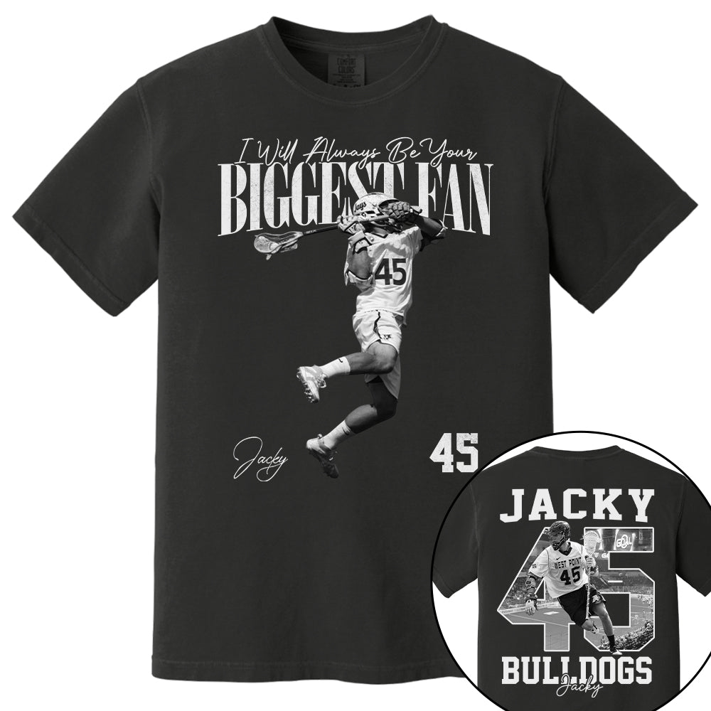 I'll Always Be Your Biggest Fan - Washed Tee Retro Bootleg Shirt - Custom Photo Lacrosse Player Gift For Lacrosse Lovers T1807 T24
