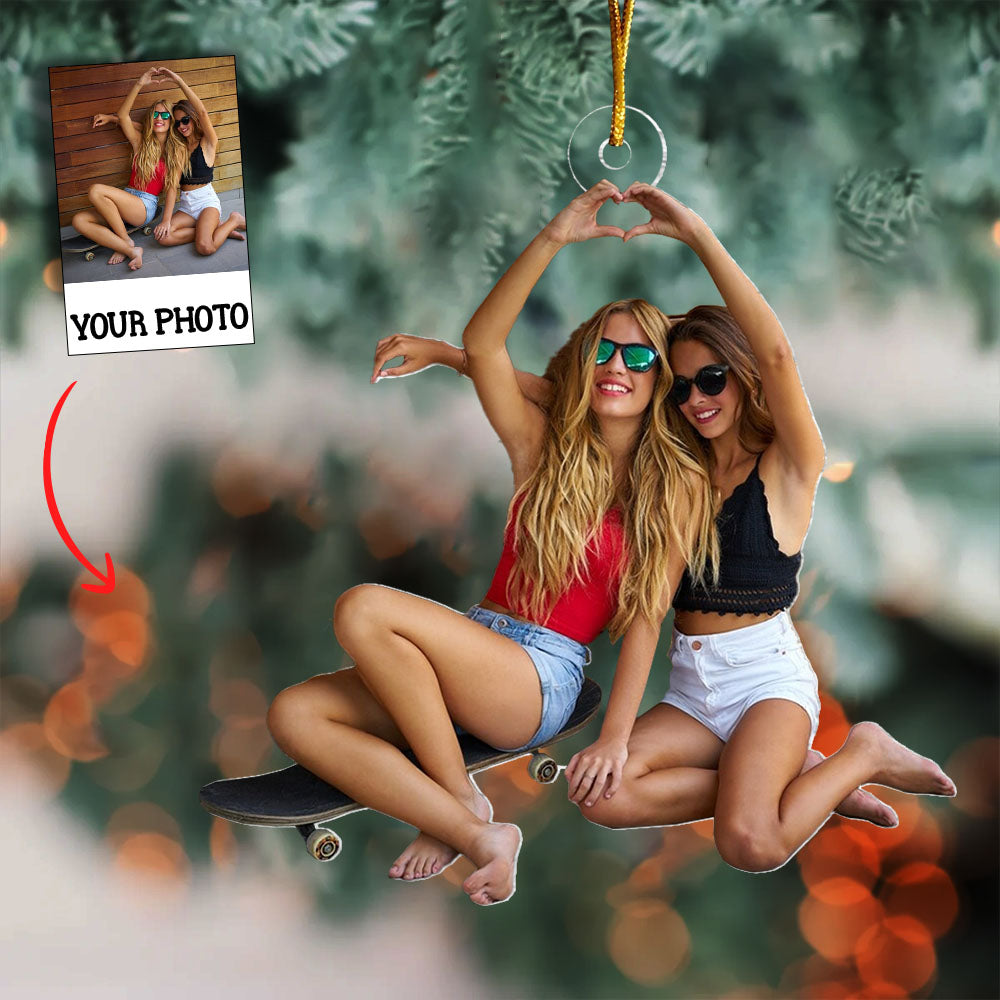 Bestie Custom Photo - Personalized Photo Mica Ornament - Gift For Friends