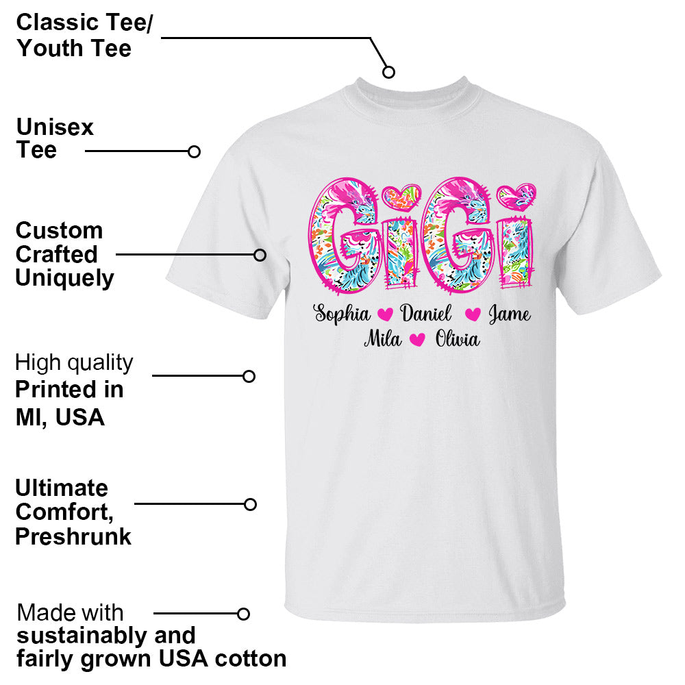 Personalized Grandma Shirt, Custom Nickname and Kid, Gift For Mother's Day T1807 Li29