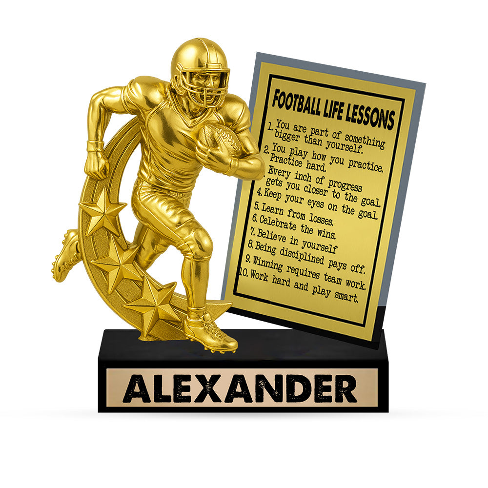 Football Life Lesson, Personalized Acrylic Block Plaque Football, Gift For Football Player Nh00