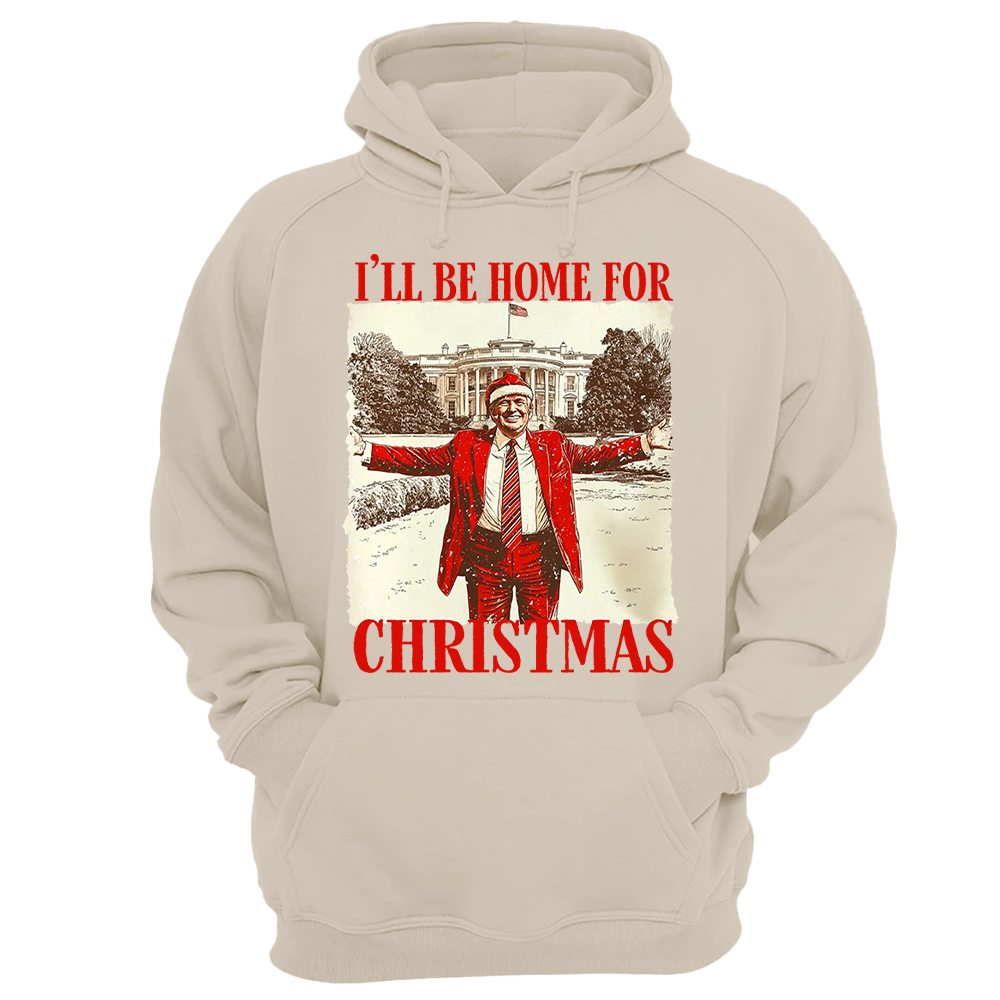 Trump I'll Be Home for Christmas -  Trump Christmas T-Shirt