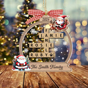Family Crossword Christmas Ornament, Scrabble Personalized Christmas Ornaments - HH0511 Tm01