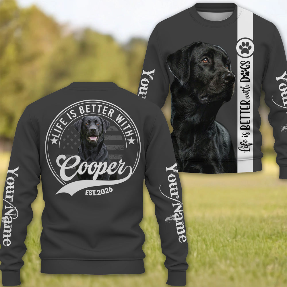 Life Is Better With A Dog, Personalized Shirt, Custom Photo Gift For Dog Lover T1807 T24